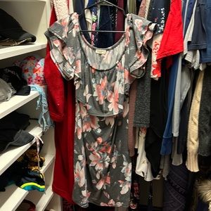 Grey large floral dress